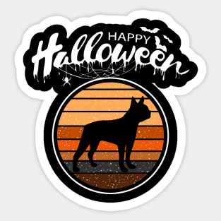 Funny Happy Halloween Beautiful Boston Terrier Men Women Sticker